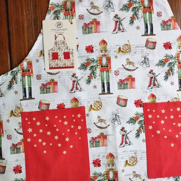 Nutcracker Ballet Holiday Apron Large Pockets Adjustable  Adult OS - Picture 3 of 9